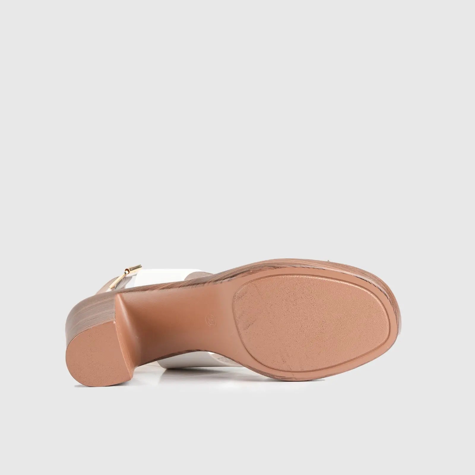 Soft Style Thana Block Heel Sandal White 01411 Sandals | familyshoecentre