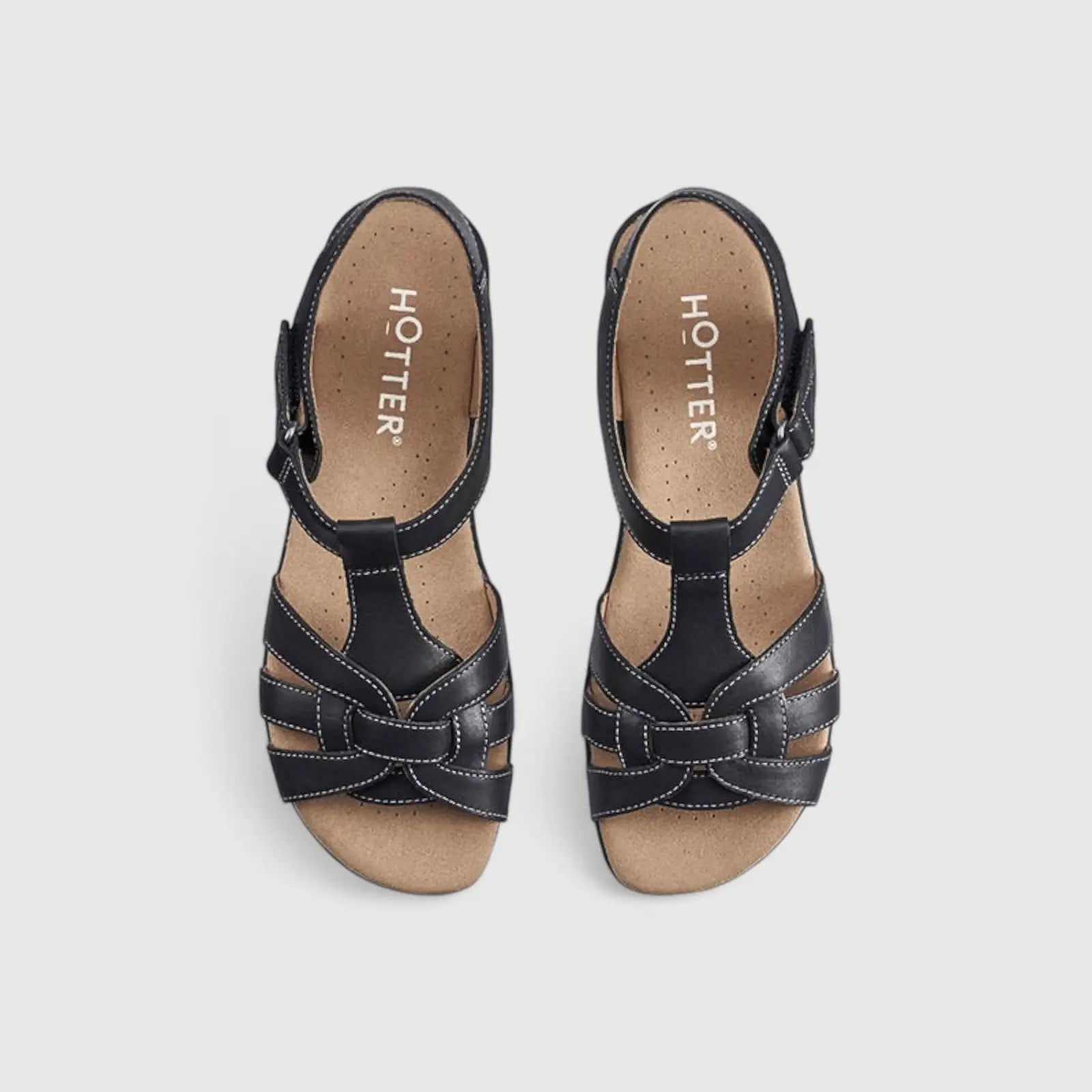 Solstice Comfort Leather Sandal Black Sandals | familyshoecentre
