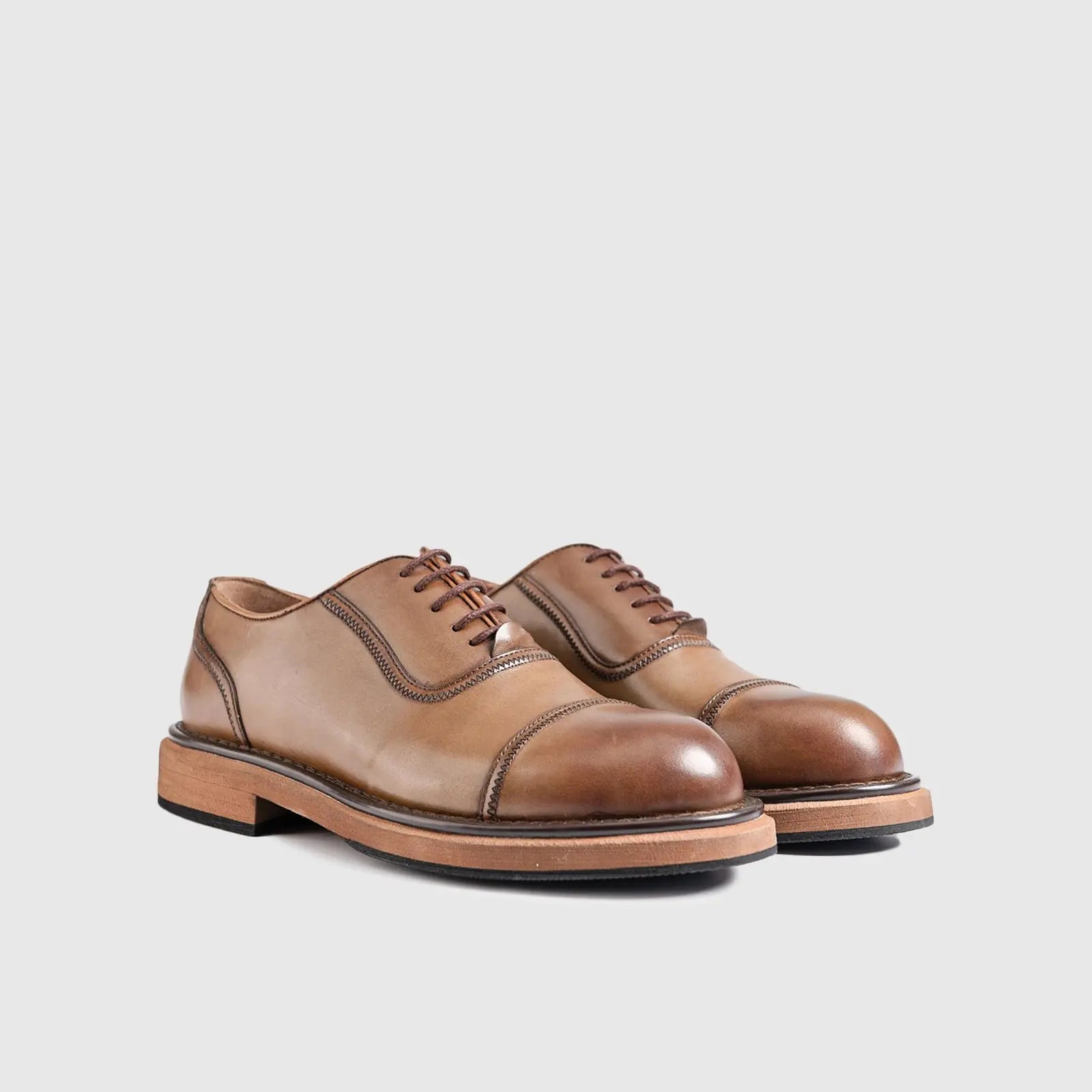 Statement Chunky Sole Oxfords 124-22 Walnut Gents | familyshoecentre