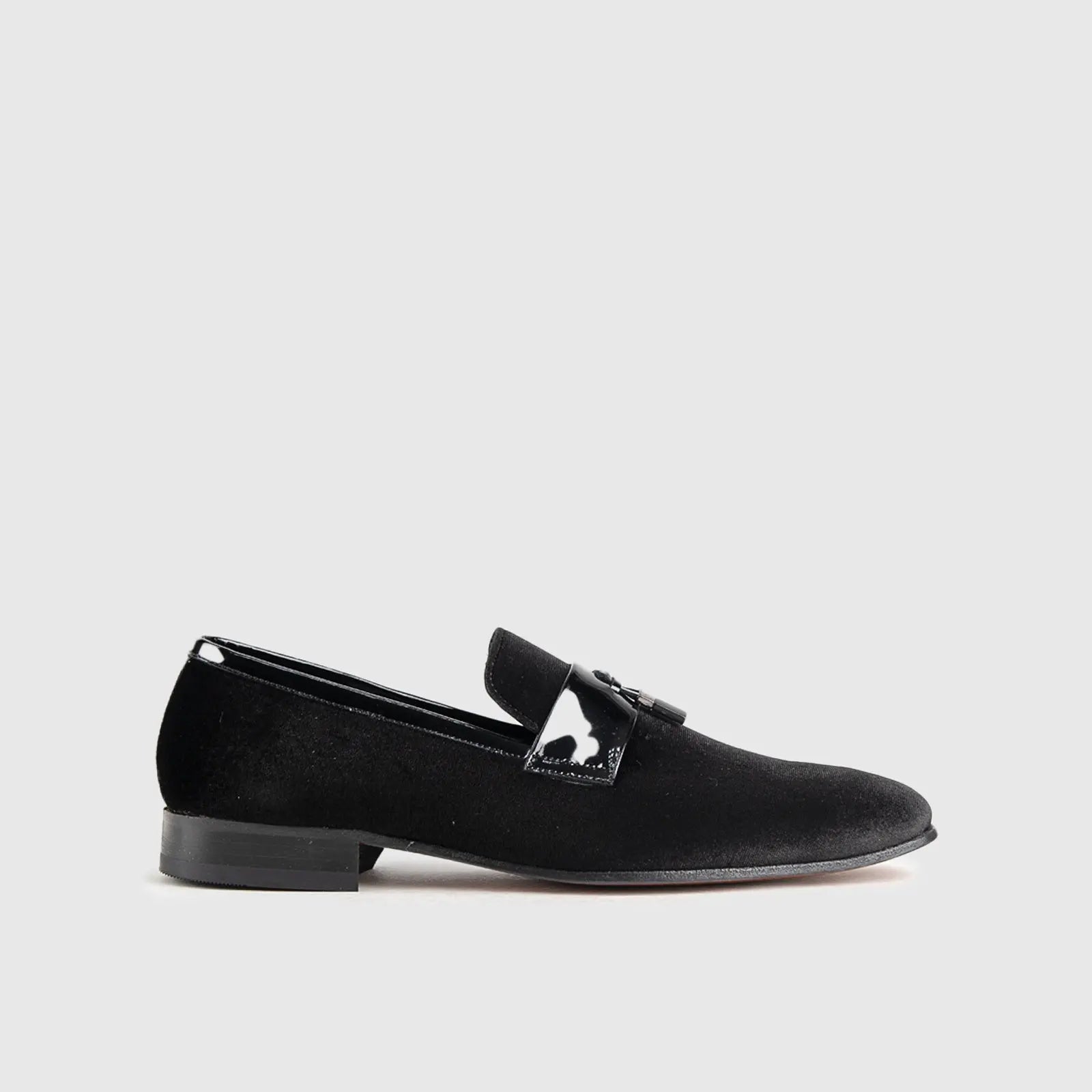 Statement Dress Loafers 1802 Black Velvet Loafers | familyshoecentre