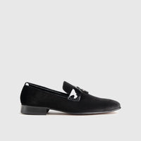 Statement Dress Loafers 1802 Black Velvet Loafers | familyshoecentre