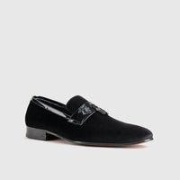 Statement Dress Loafers 1802 Black Velvet Loafers | familyshoecentre