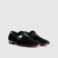 Statement Dress Loafers 1802 Black Velvet Loafers | familyshoecentre