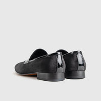 Statement Dress Loafers 1802 Black Velvet Loafers | familyshoecentre