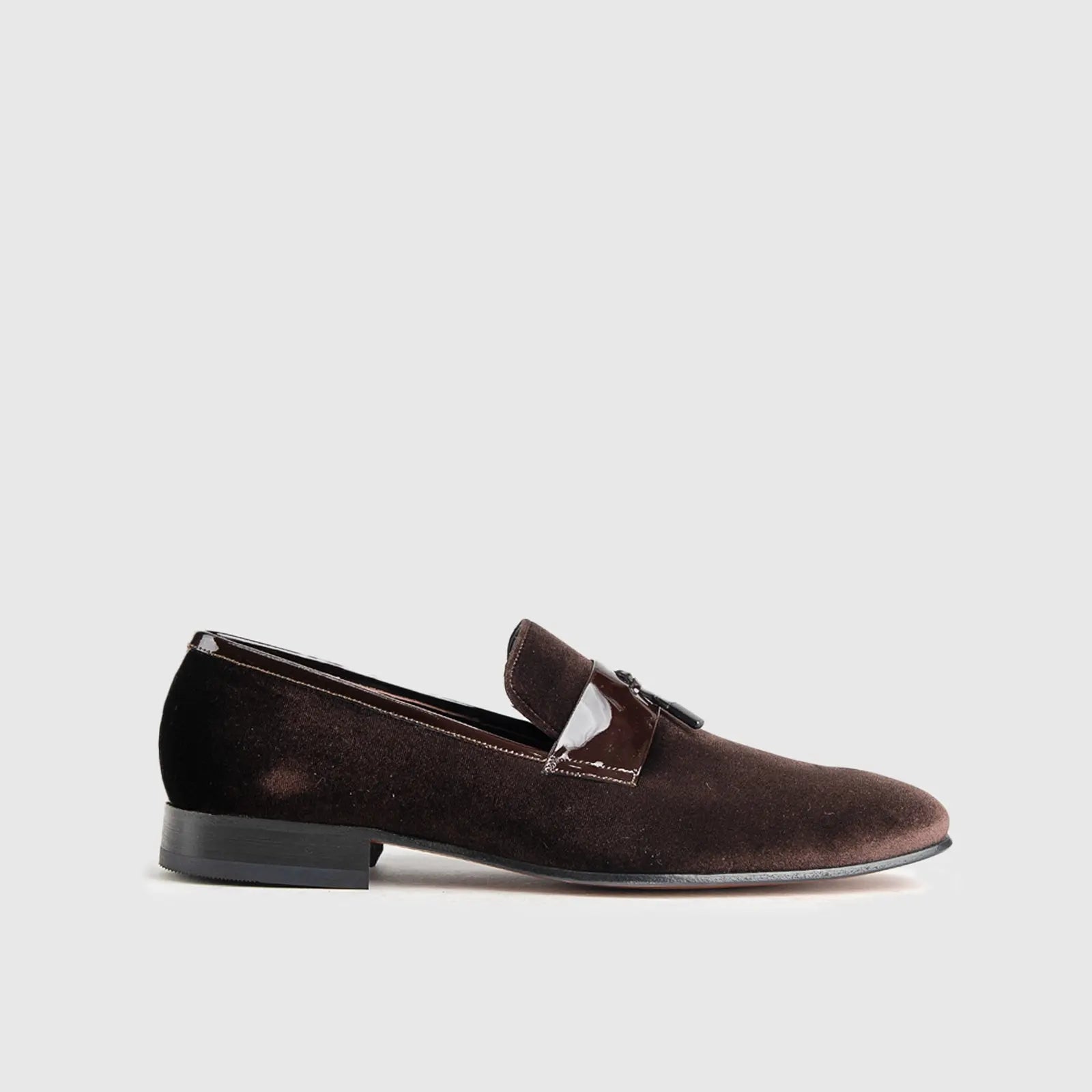 Statement Dress Loafers 1802 Brown Velvet Loafers | familyshoecentre