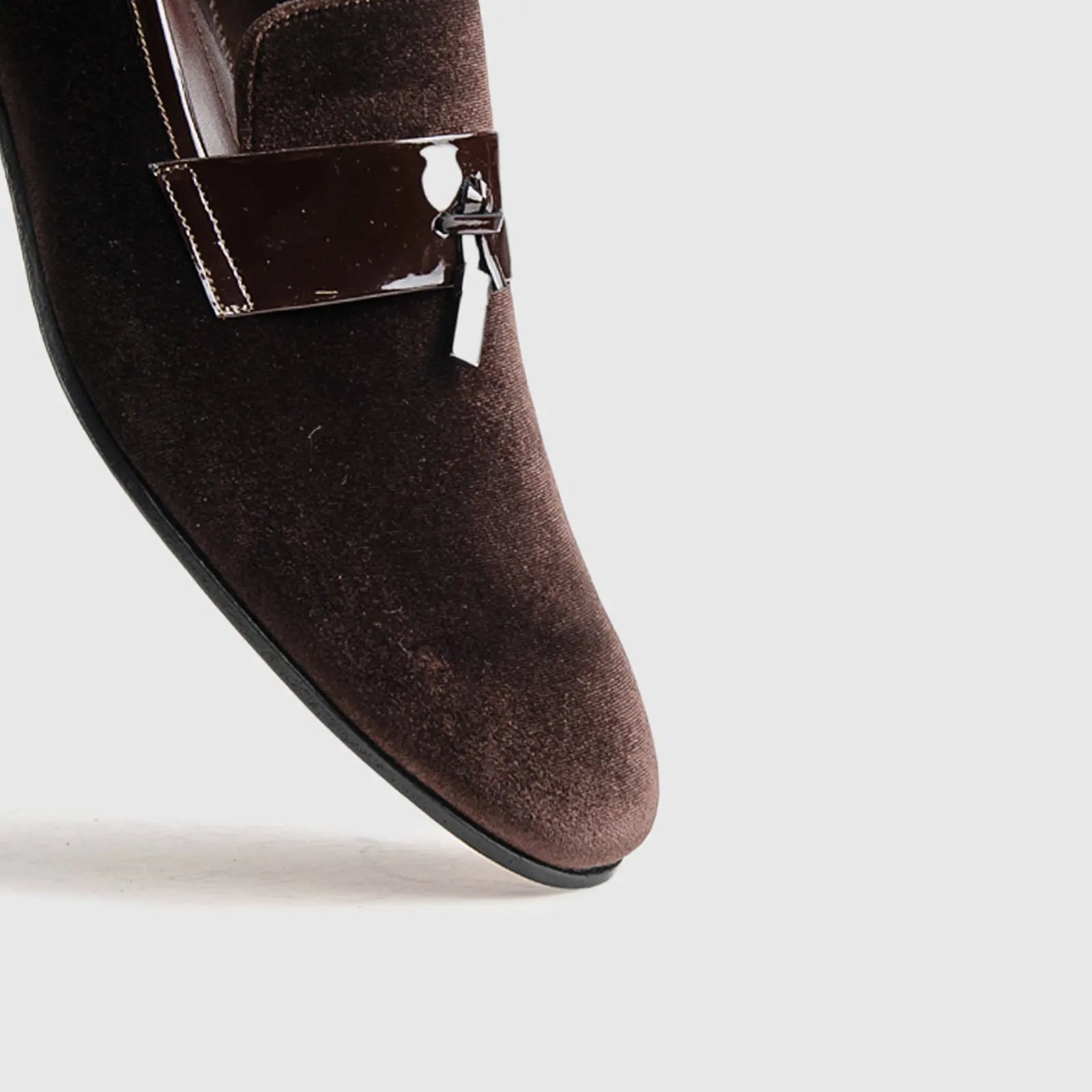 Statement Dress Loafers 1802 Brown Velvet Loafers | familyshoecentre