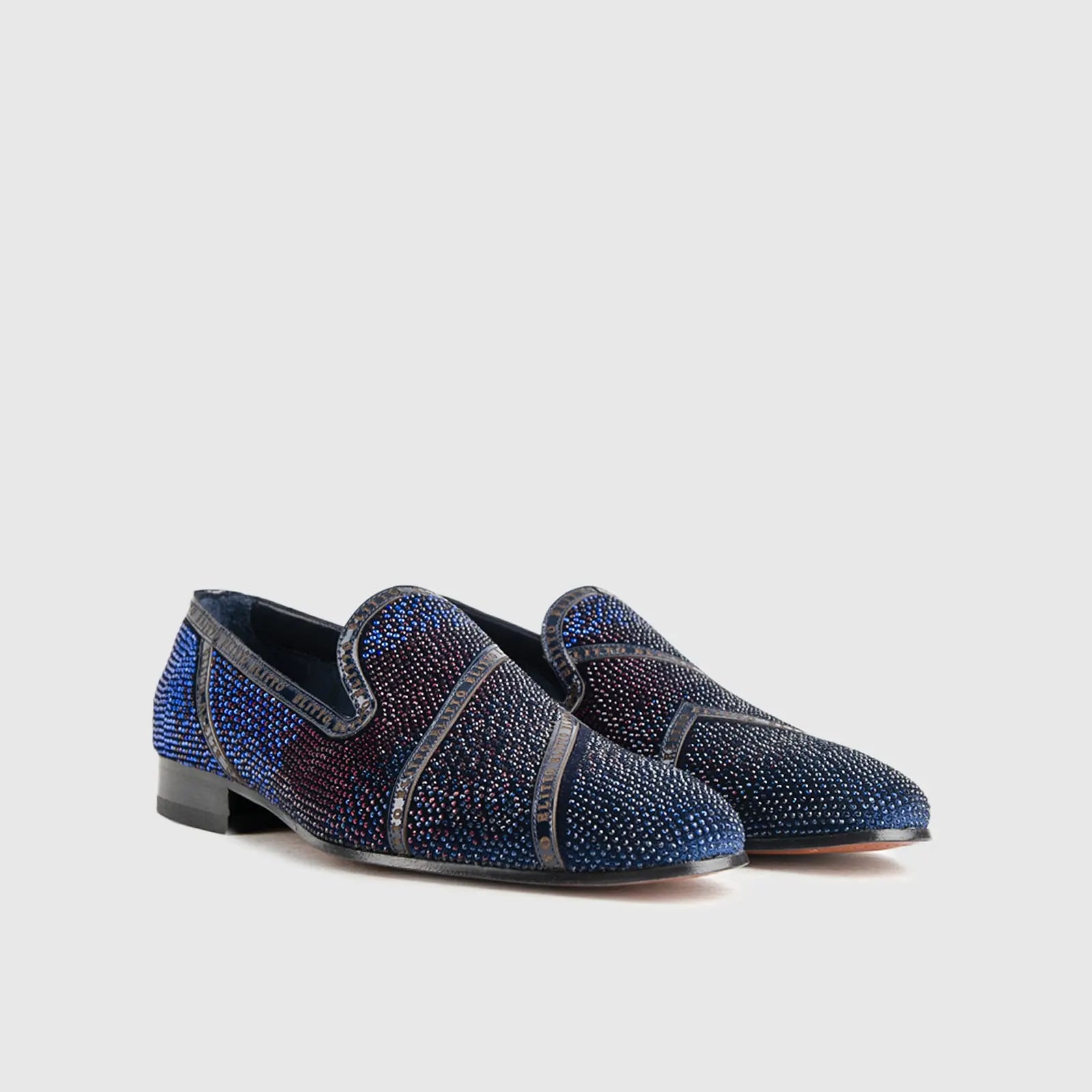 Statement Dress Loafers 3606 Navy-Stones Loafers | familyshoecentre