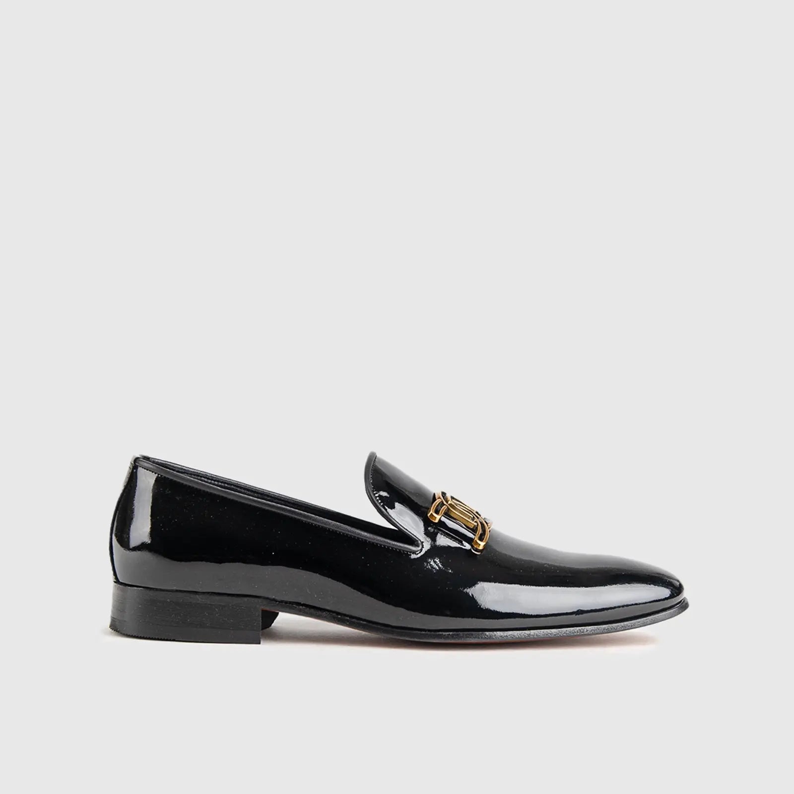 Statement Dress Loafers KZ-12 Black Patent Loafers | familyshoecentre