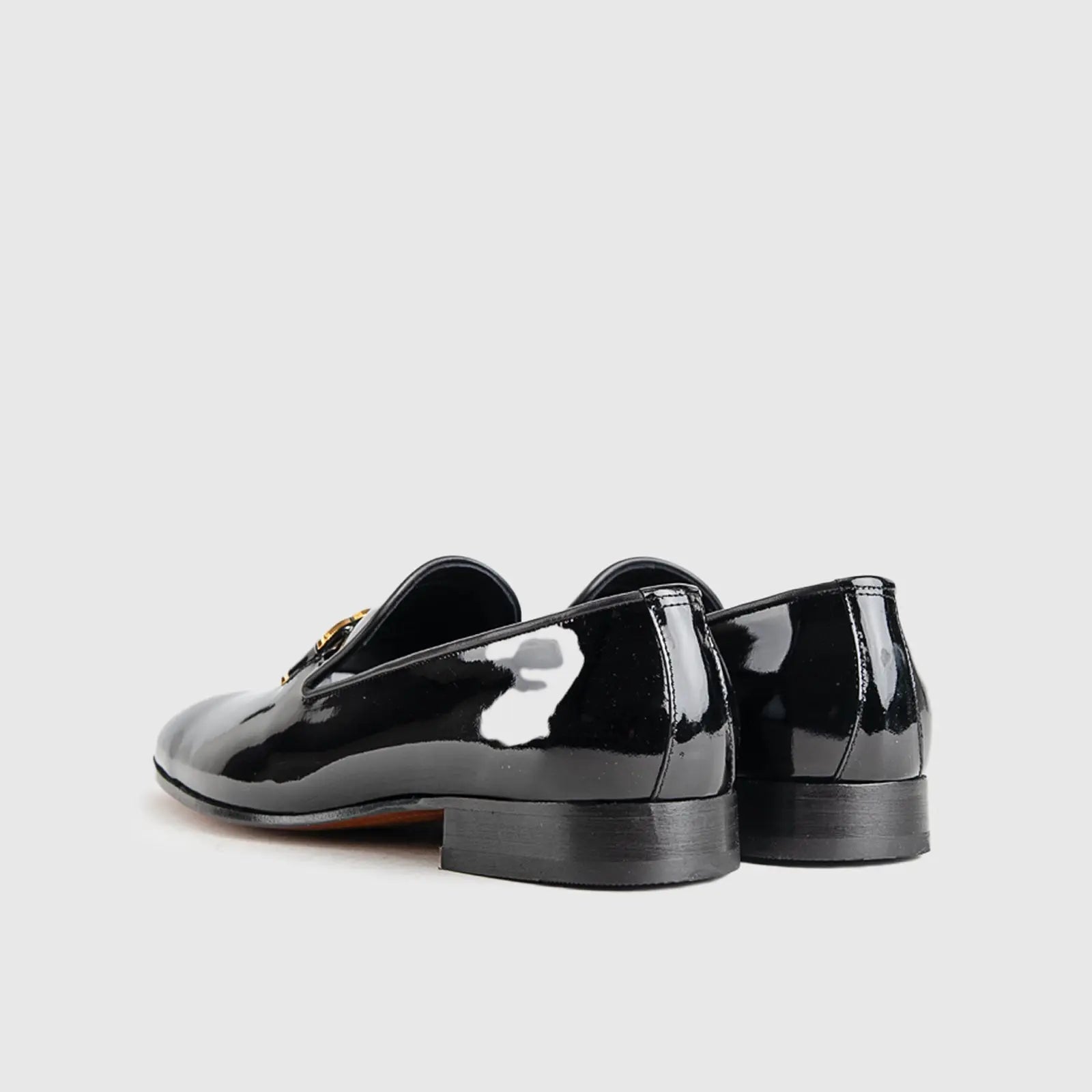 Statement Dress Loafers KZ-12 Black Patent Loafers | familyshoecentre