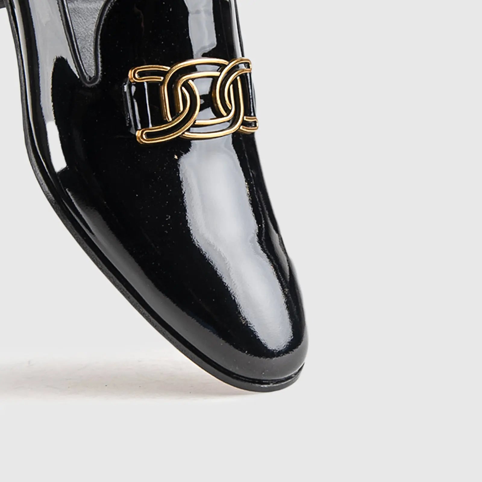 Statement Dress Loafers KZ-12 Black Patent Loafers | familyshoecentre