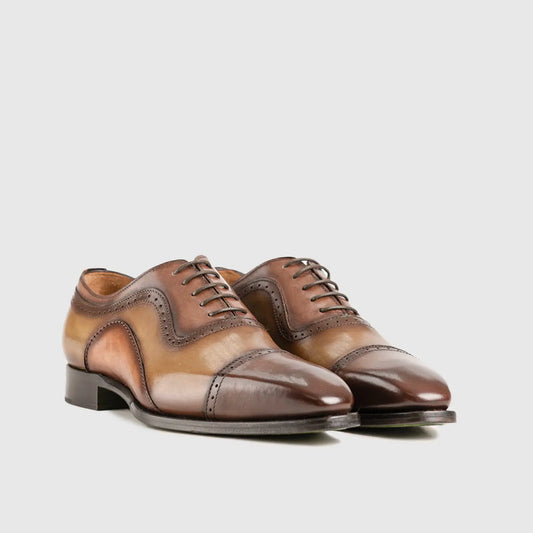Dress Oxfords 44217 Brown/Tan Oxfords | familyshoecentre