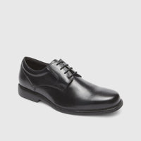 Rockport Charles Road Plain Toe Lace Up Comfort Shoe Black Oxfords | familyshoecentre