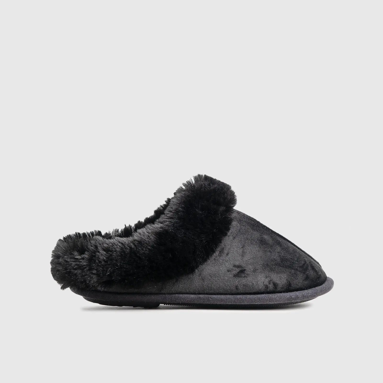 Virginia Slippers Black 01209 Slides | familyshoecentre
