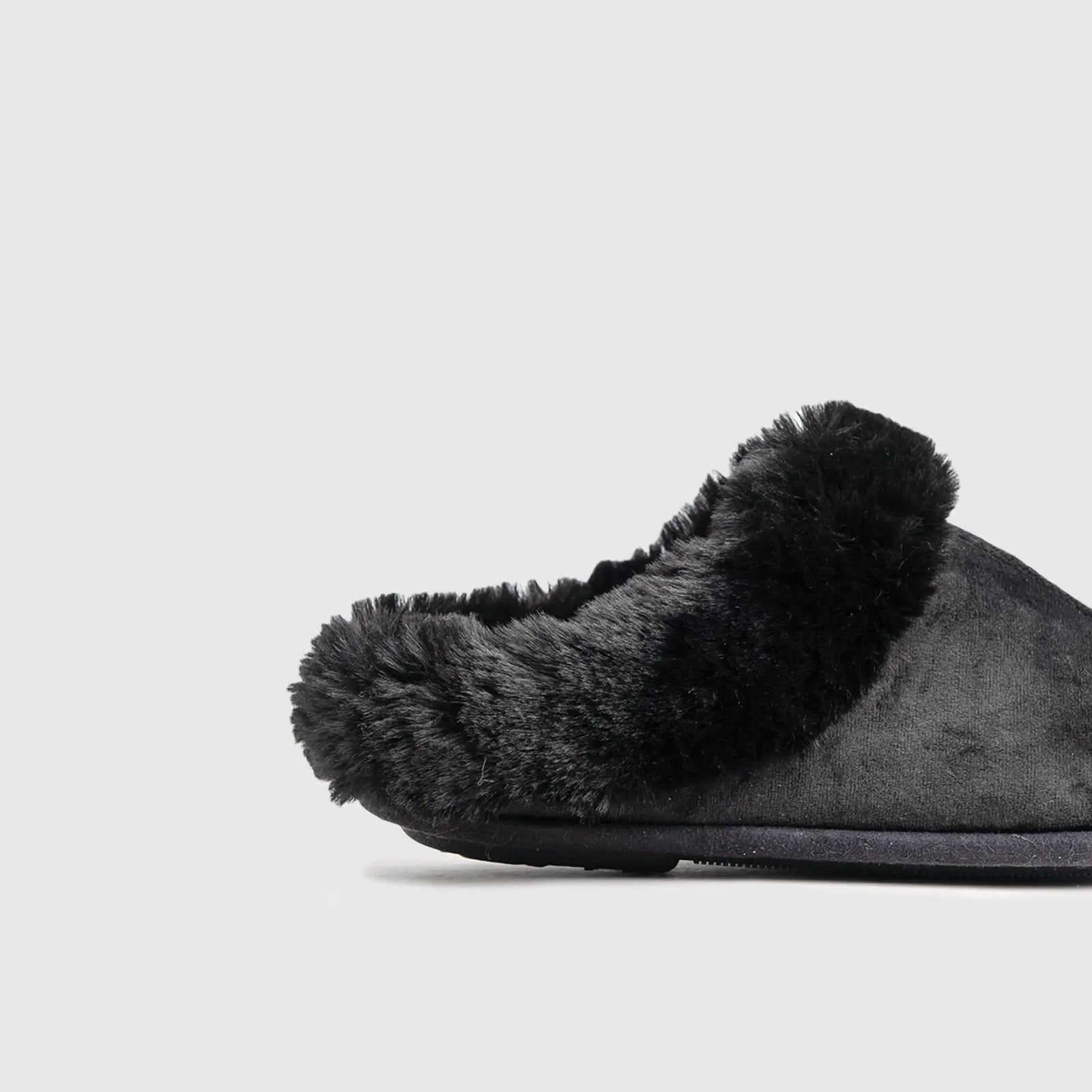 Virginia Slippers Black 01209 Slides | familyshoecentre