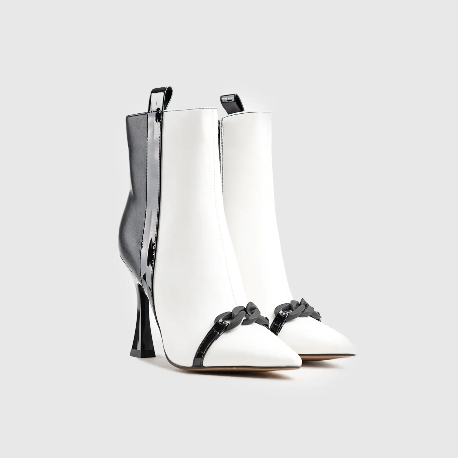 Dress Ankle Boots Black/White Car019 Boots | familyshoecentre