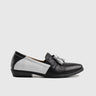 Leather Slip On Tassels 2893 Black/White Slip-ons | familyshoecentre