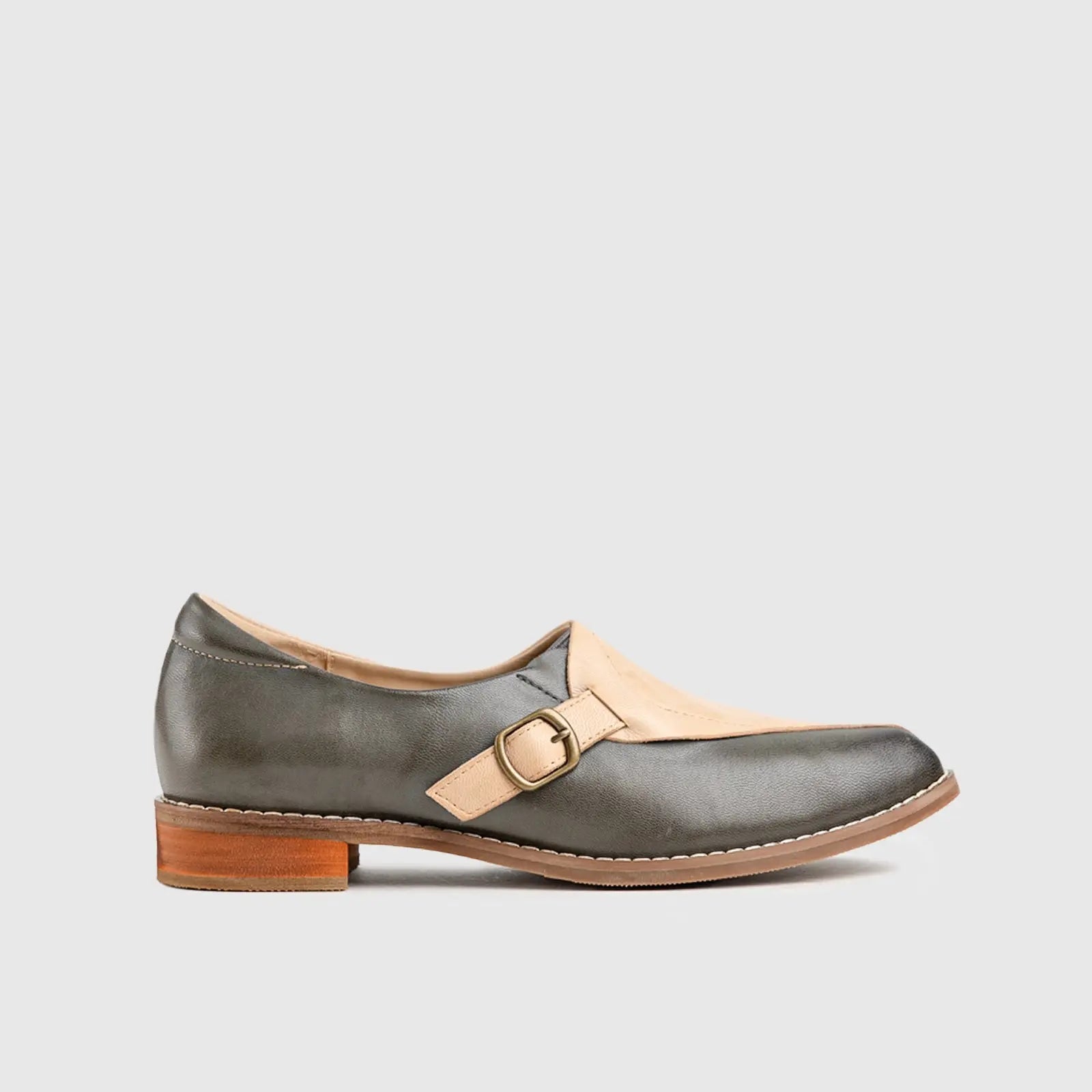 Leather Oxfords Grey/White HA007 Oxfords | familyshoecentre