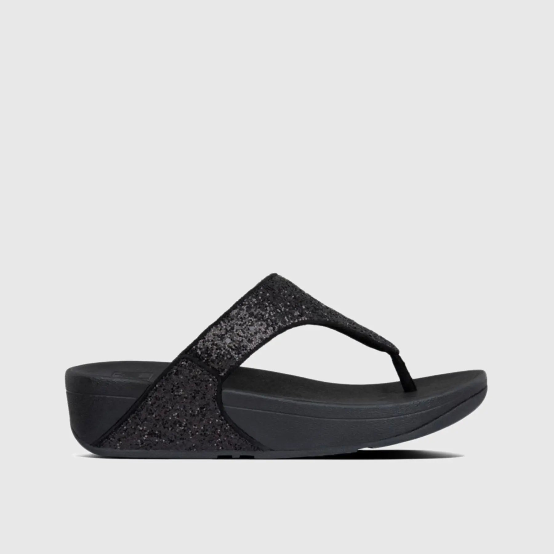 Lulu Glitter Black Comfort Sandals - X03-339 Sandals | familyshoecentre