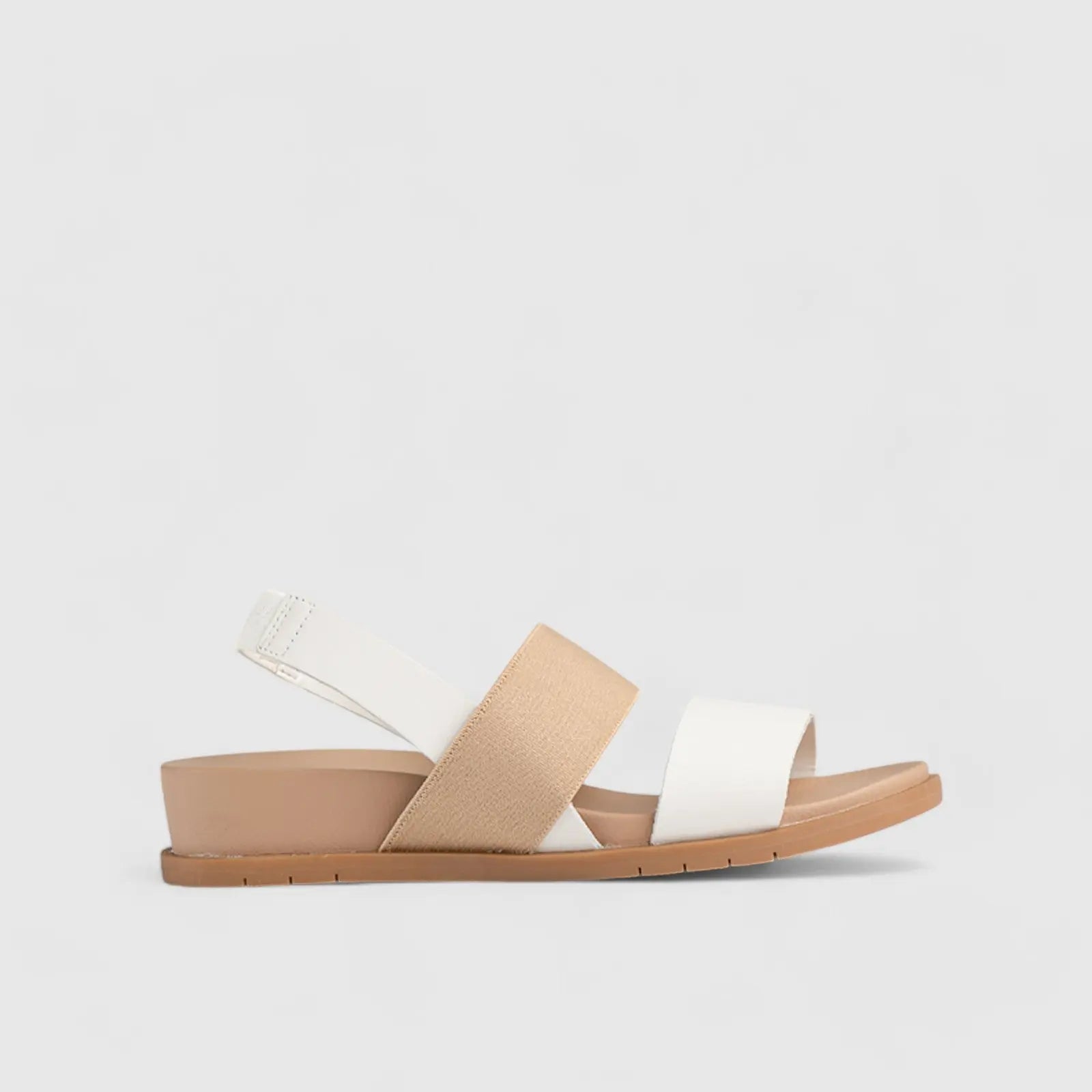 Zura Strap Comfort Sandal White 01373 LADIES FLATS | familyshoecentre