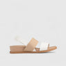 Zura Strap Comfort Sandal White 01373 LADIES FLATS | familyshoecentre