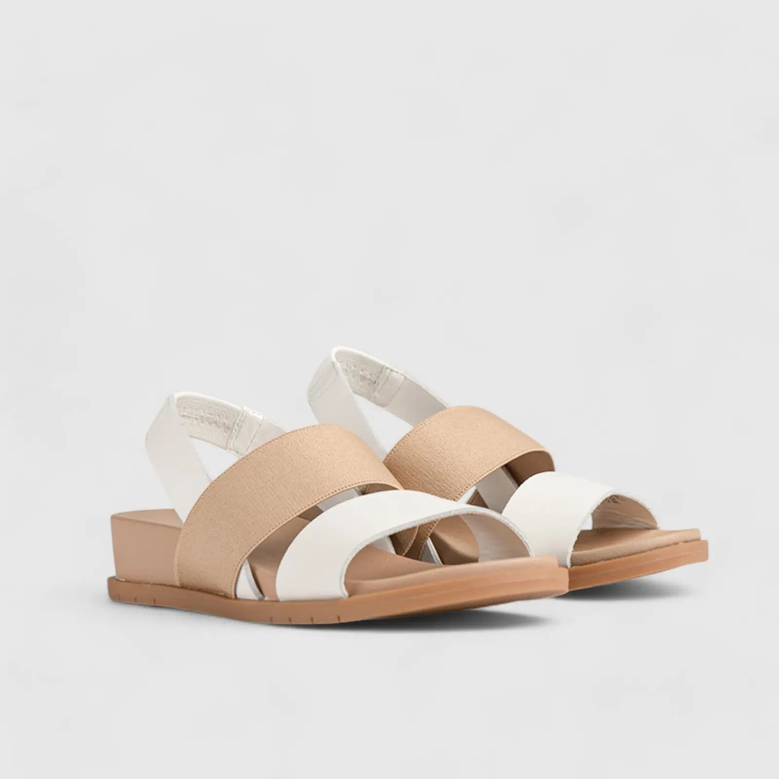 Zura Strap Comfort Sandal White 01373 LADIES FLATS | familyshoecentre