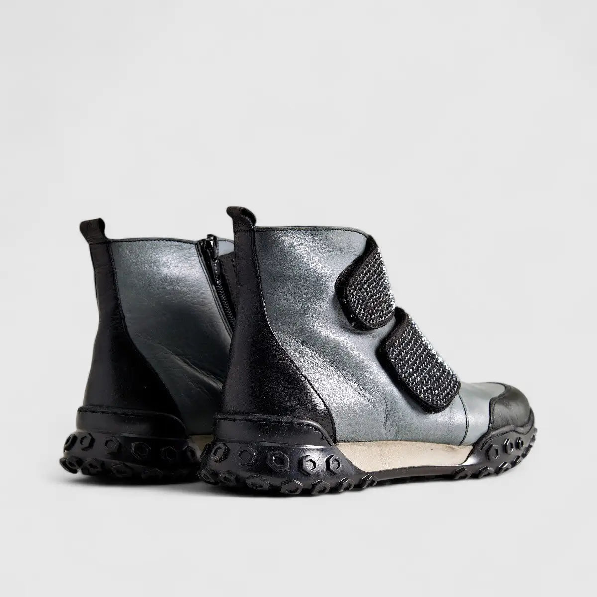 Karyoka Comfort Leather Boots 3556 Grey Boots | familyshoecentre