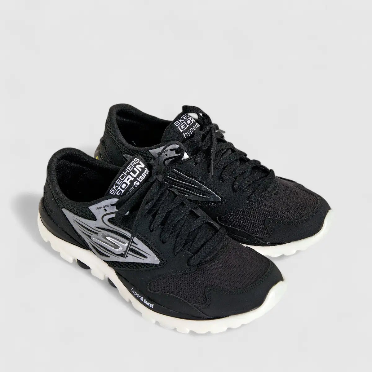 Skechers Men's Comfort Sneaker Go Run Og Hyper 220229 Black Silver SM106