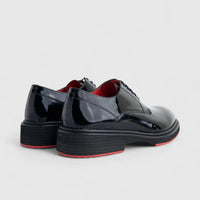 Formales Men's (UK4 TO UK12) Leather Chunky Sole Lace Up 0234 Black Patent FC139