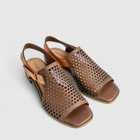 Dimato Ladies Leather Comfort Sandal 002.8361 Brown/Tan DS230