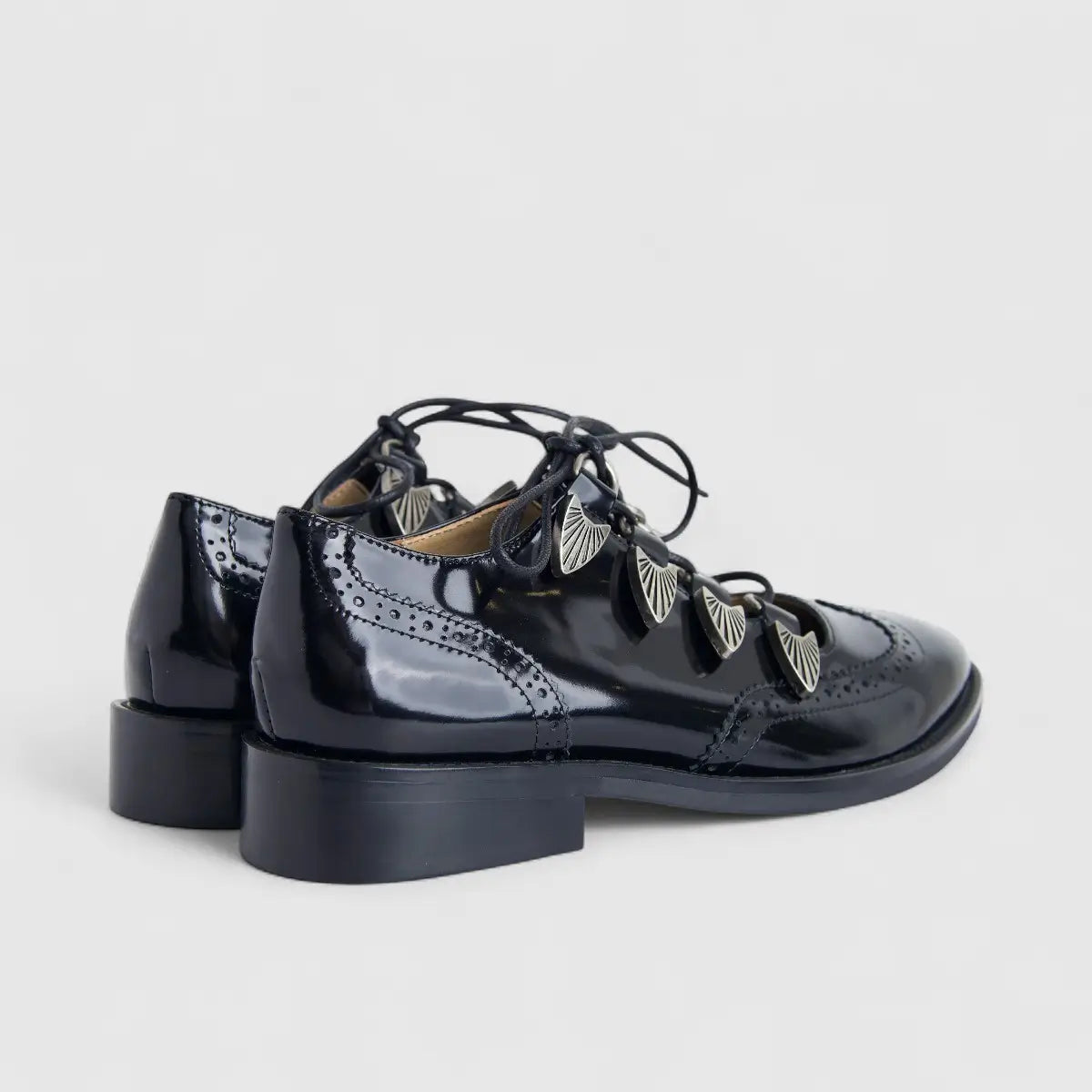 Morbido Ladies Leather Shoe Black PON013