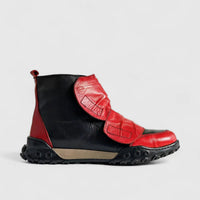 Karyoka Comfort Leather Boots 3558 Black/Red Boots | familyshoecentre