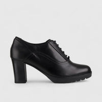 Hush Puppies Ladies Lace Up Block Heel HPL01162 Shazam Black HL28