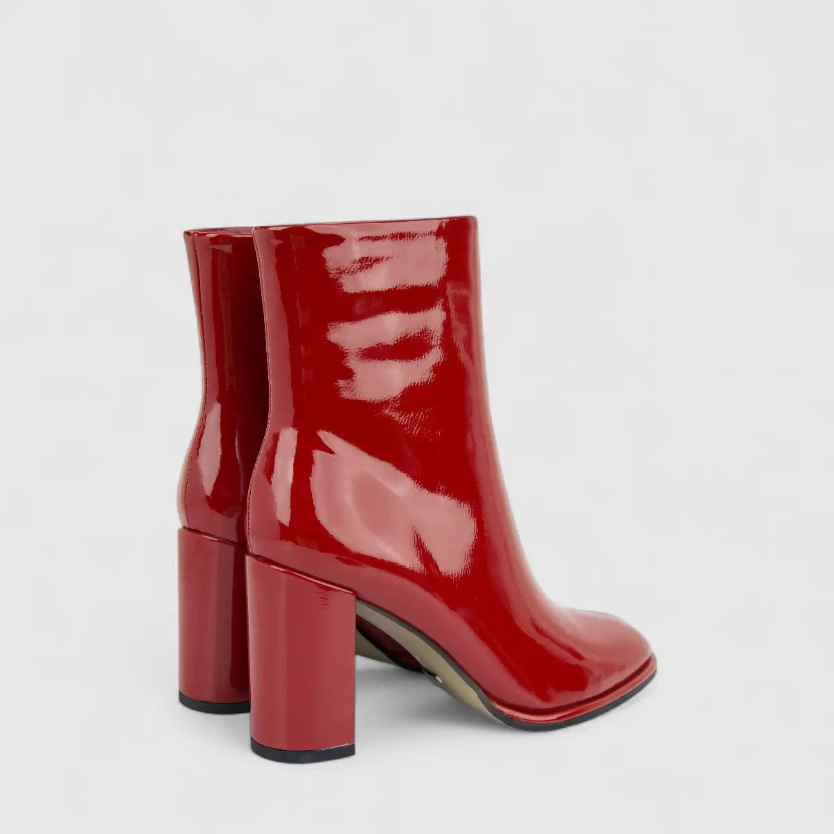 Bulbul Ladies Block Heel Ankle Boot Red CAR26-7