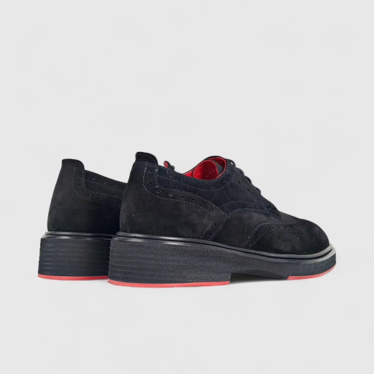 Formales Men's Chunky Sole Lace Up 4116 Black Suede FC119