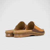 Dimato Ladies Leather Comfort Push In Sandals 002.8421 Brown Multi DS235