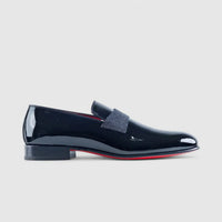 Enrico Cavalli Slip On Dress Loafers 6873 Black Patent Loafers | familyshoecentre