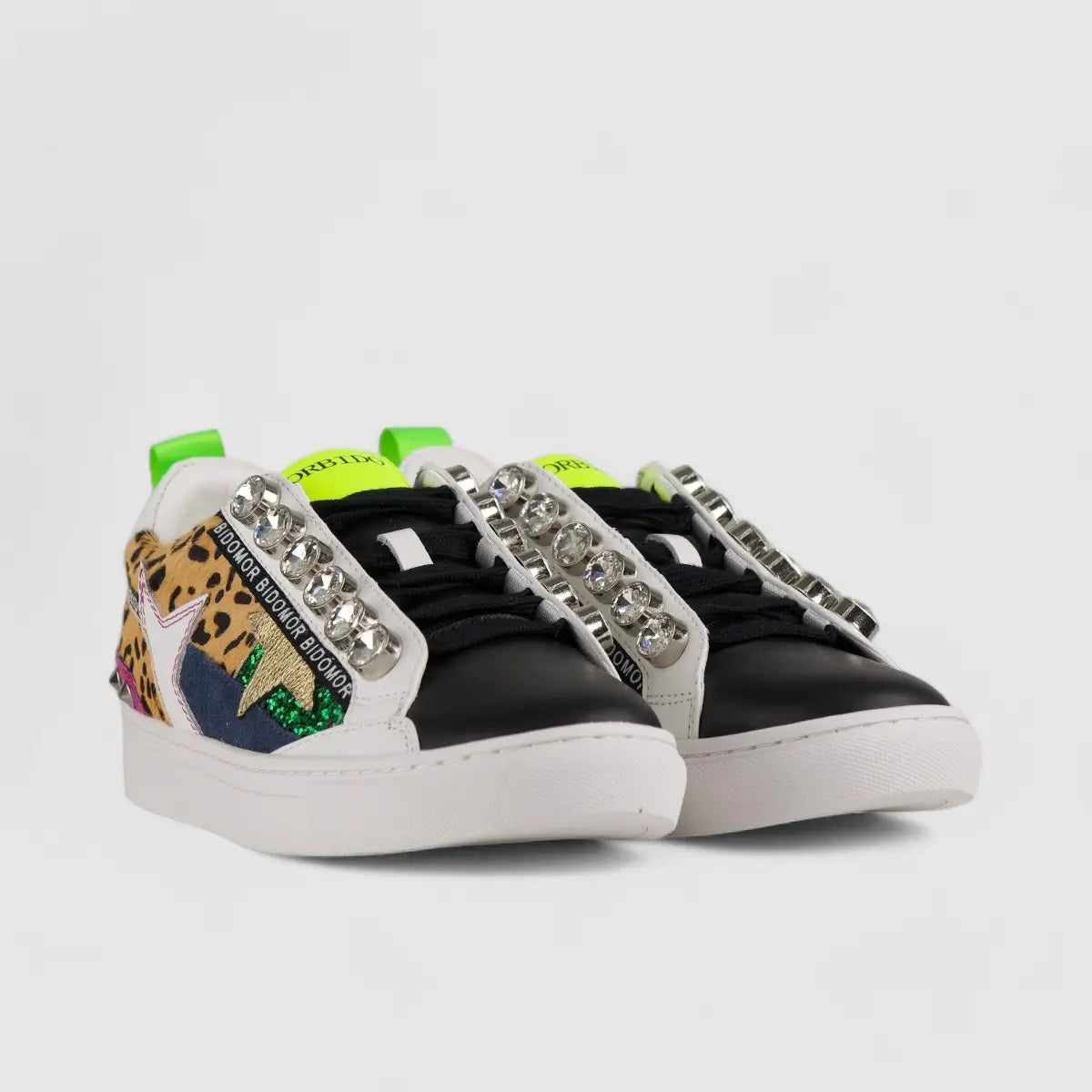 Morbido Ladies Leather Statement Sneakers Black BIL011 Sneakers | familyshoecentre