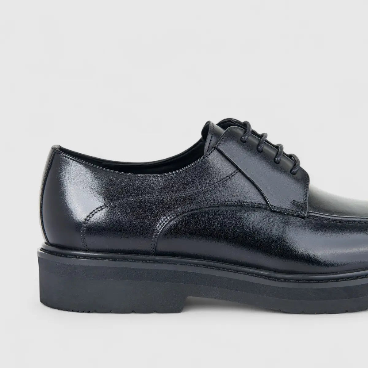 Fabino Men's (UK5 TO UK12) Chunky Sole Leather Lace Up M3220201 Black FB18