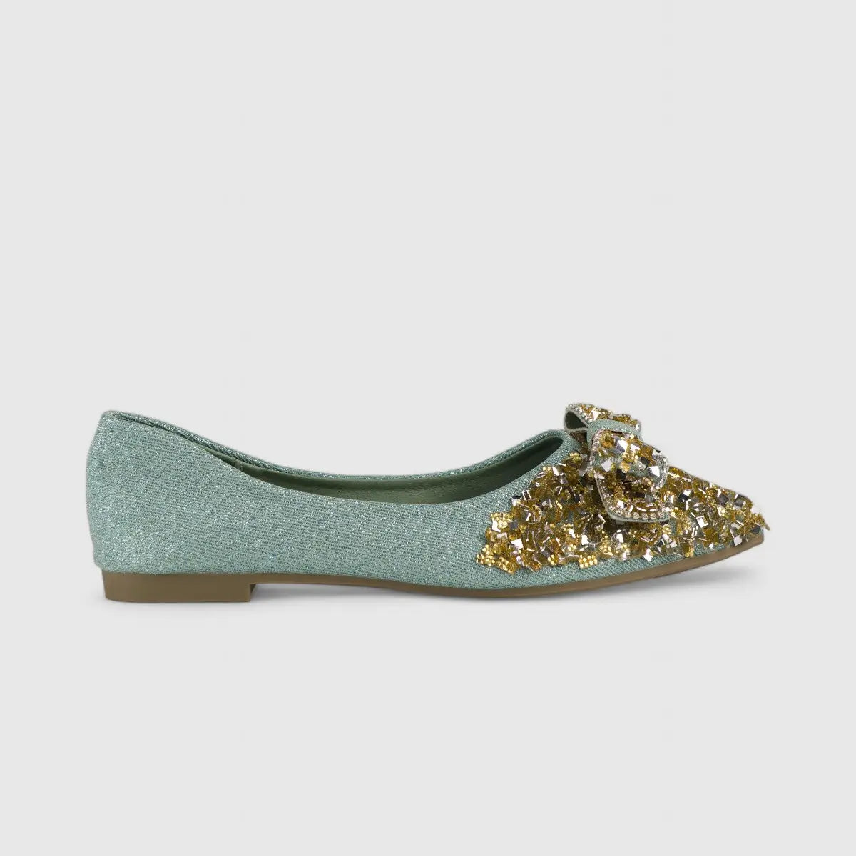 Bulbul Bling Pump Green HAR020 Pumps | familyshoecentre