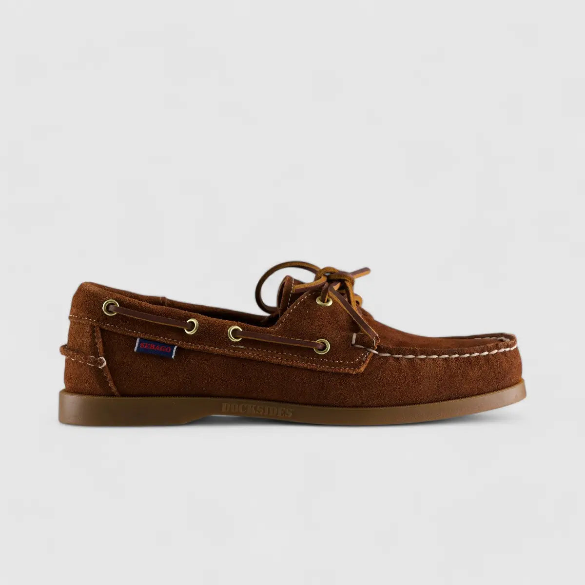 Sebago Docksides Portland Suede Brown Cognac Gum 7000G90 Loafers | familyshoecentre