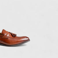 Amelio Tassel Slip On Tan Loafers | familyshoecentre