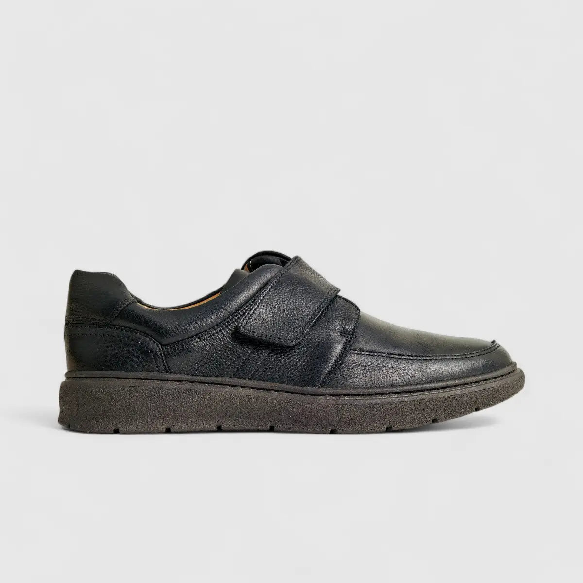 Anatomic Leather Comfort Velcro Slip On Black 727270 AN129 Slip-ons | familyshoecentre