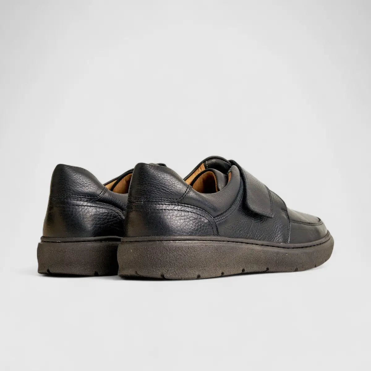 Anatomic Leather Comfort Velcro Slip On Black 727270 AN129 Slip-ons | familyshoecentre