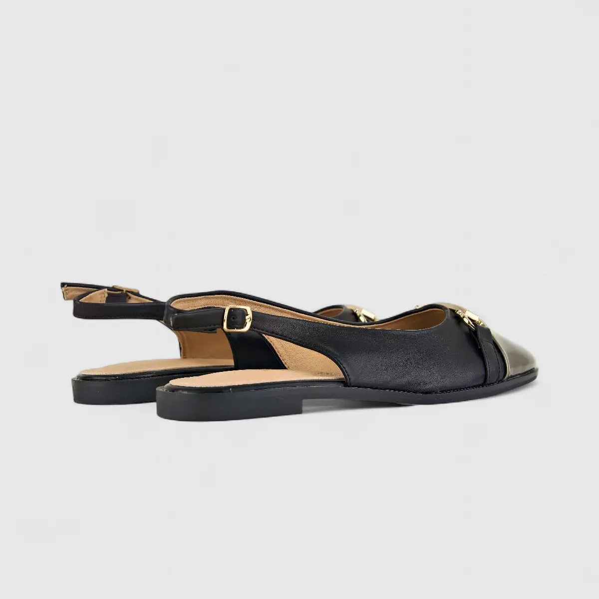 Bulbul Ladies Slingback Pump HAR026 Black/Pewter