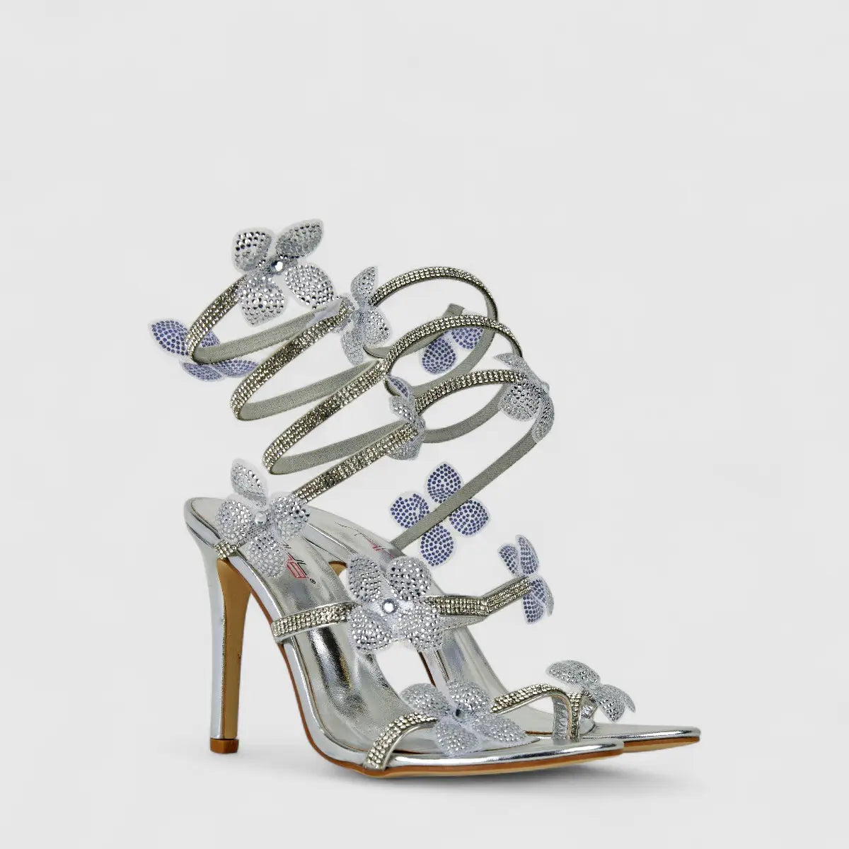 Bulbul Ladies Strappy Evening Heel Sandal LU022 Silver