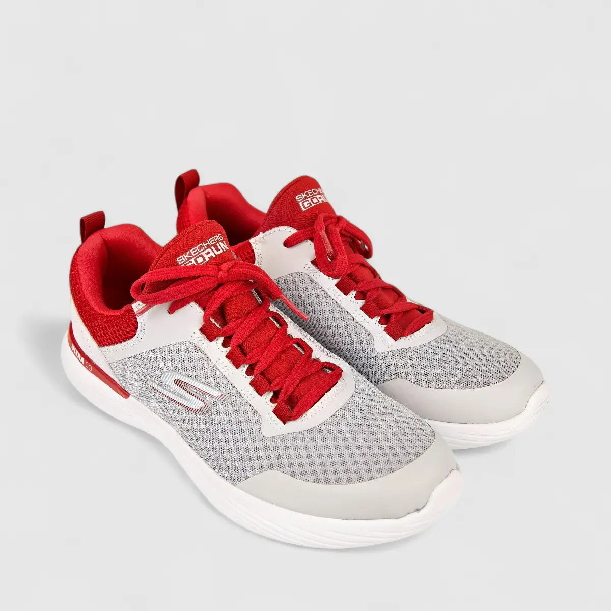 Skechers Men's Comfort Sneaker Go Run 400 V2 220088  Grey Red SM88 Sneakers | familyshoecentre