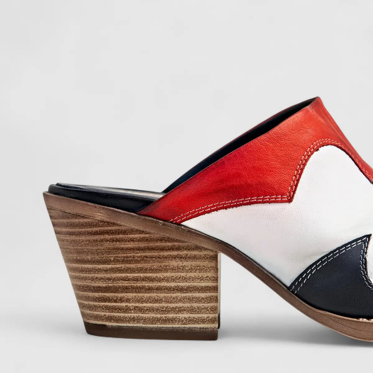 Sofia Mare Ladies Leather Cowboy Mule 11819XG Red Multi SF72