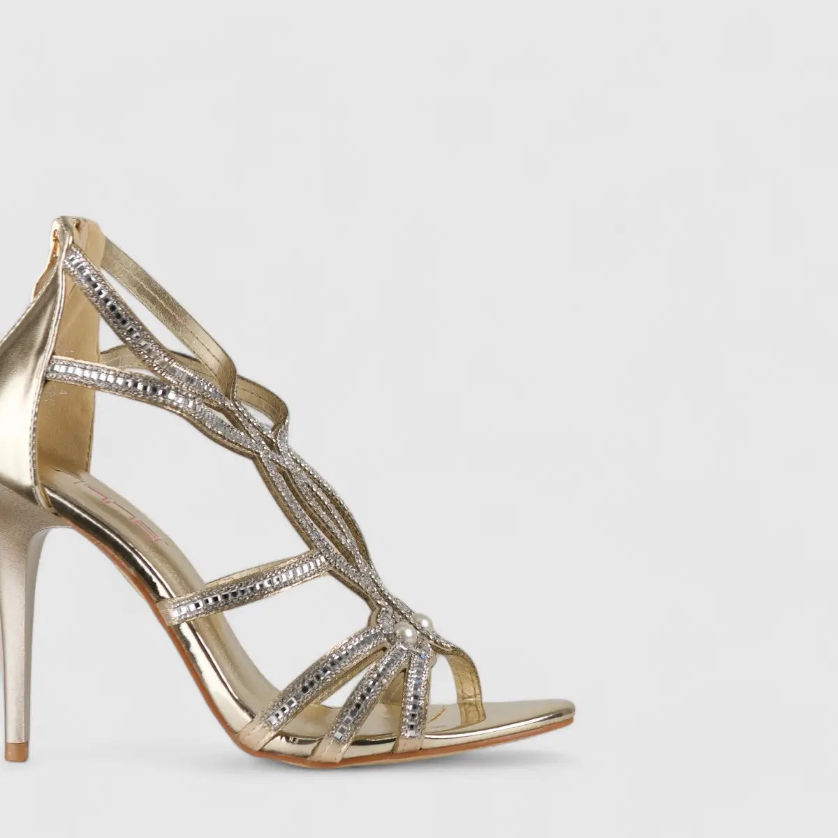 Bulbul Stiletto Heel Sandal Gold LU009 Heels | familyshoecentre
