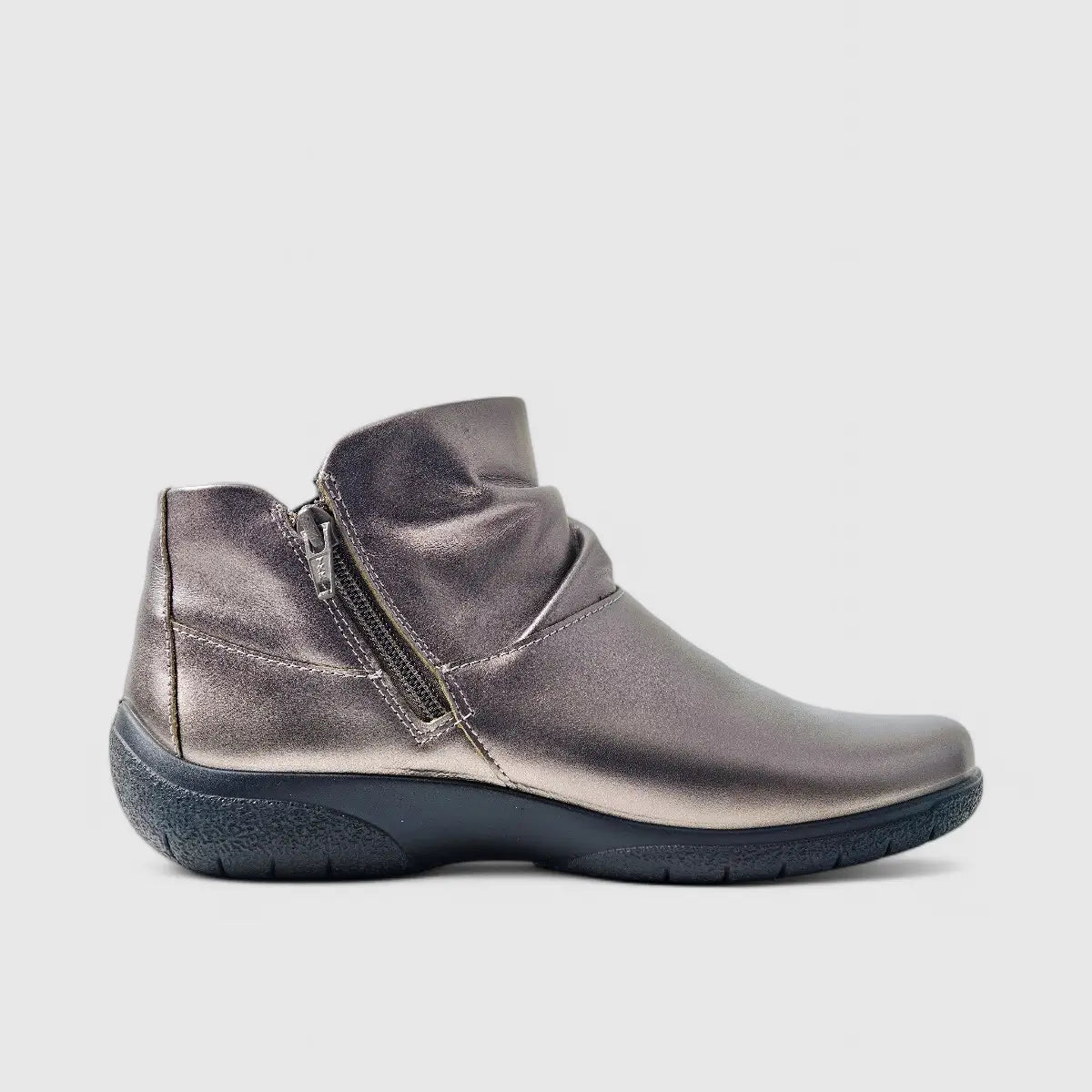 Hotter Murmur Comfort Boot Pewter Boots | familyshoecentre