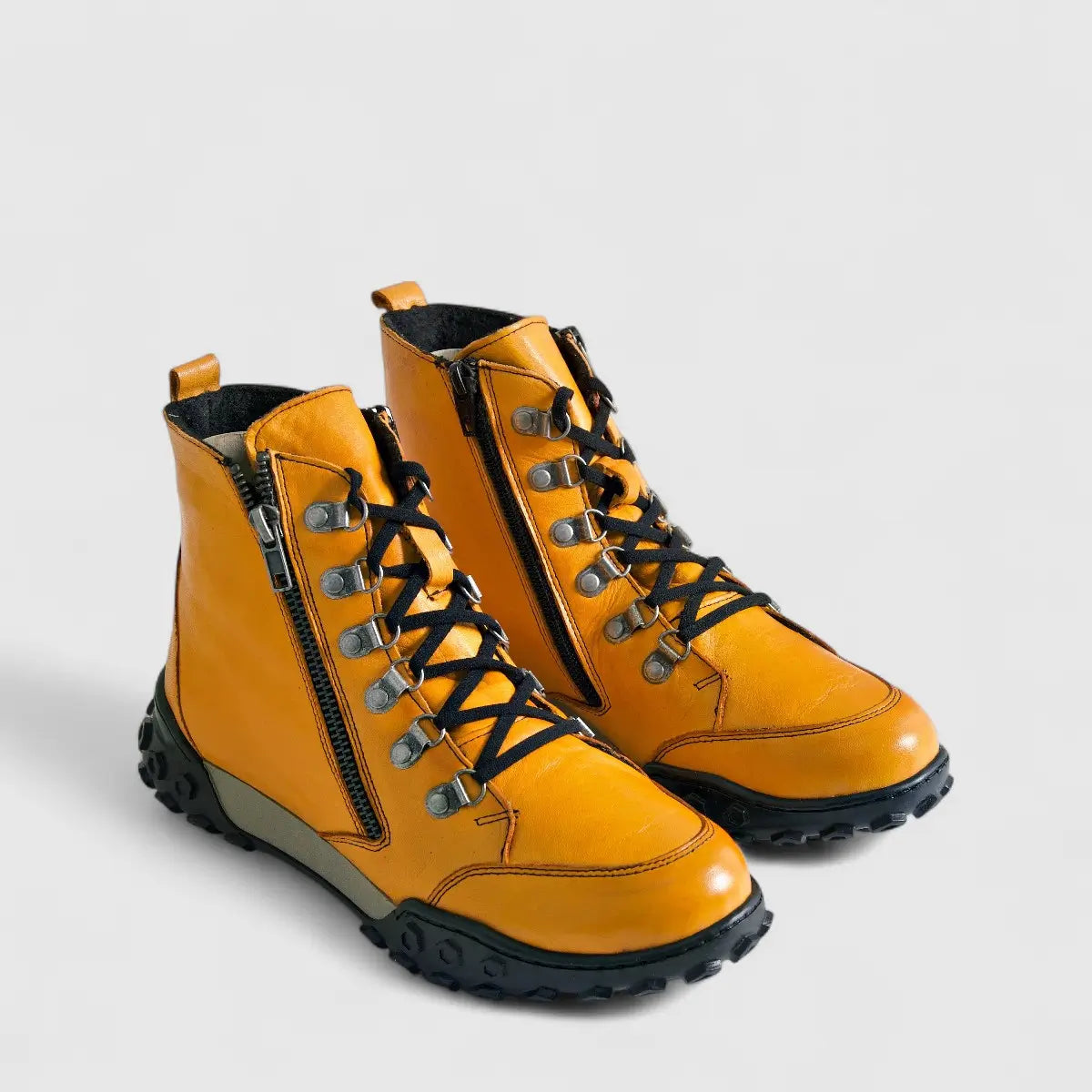 Karyoka Comfort Leather Boots 3552 Orange Boots | familyshoecentre
